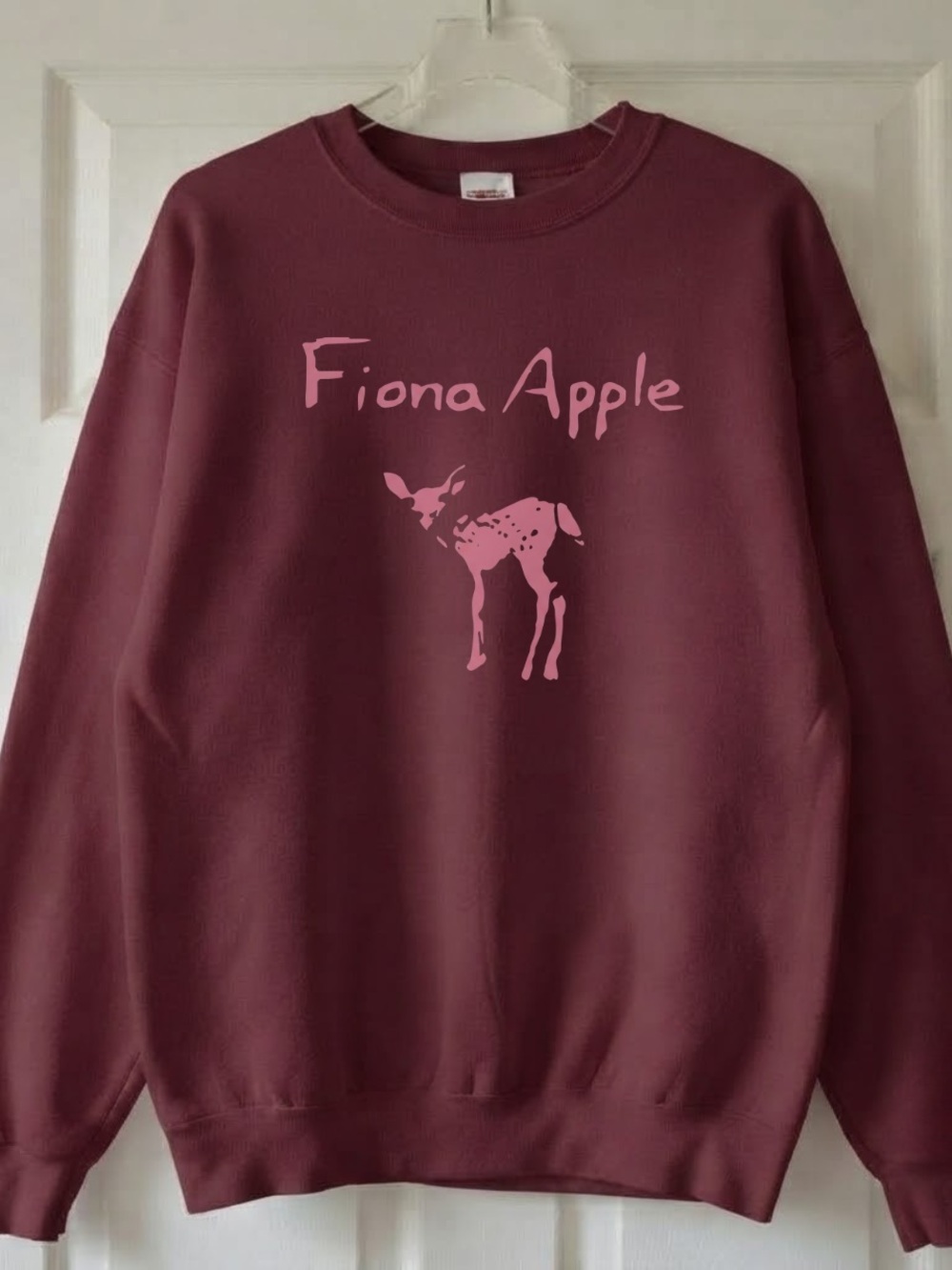 Gildan Maroon Fiona AppIe Deer Graphic Sweatshirt